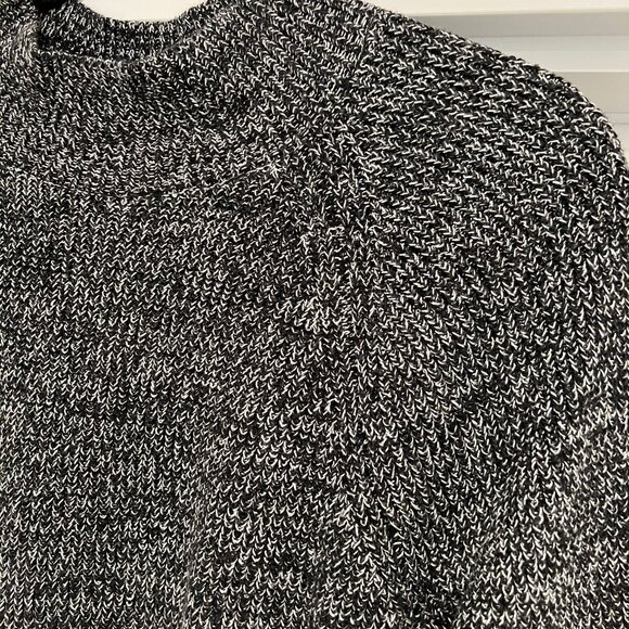 GAP Women Black and White 100% Cotton Textured Mockneck Sweater, XL - Picture 4 of 8